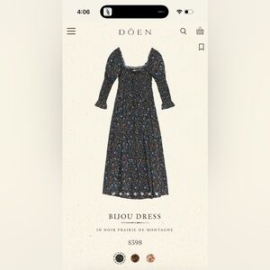 Doen BIJOU DRESS IN NOIR PRAIRIE DE MONTAGNE, XXS
